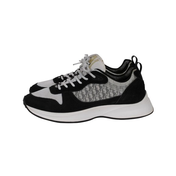 Dior Mens B25 Oblique Runner Sneakers  US 9 EU 42 Black White Low Top Mesh Suede - Picture 4 of 11